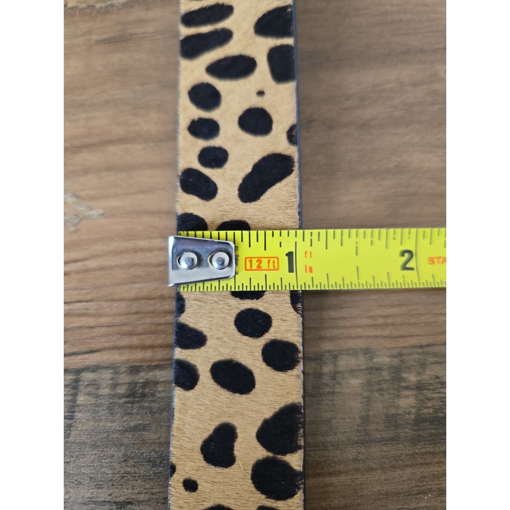 LOKLIK GENUINE LEATHER Women's S Faux Fur Leopard Cheetah 1" Belt Animalprint - Picture 7 of 9